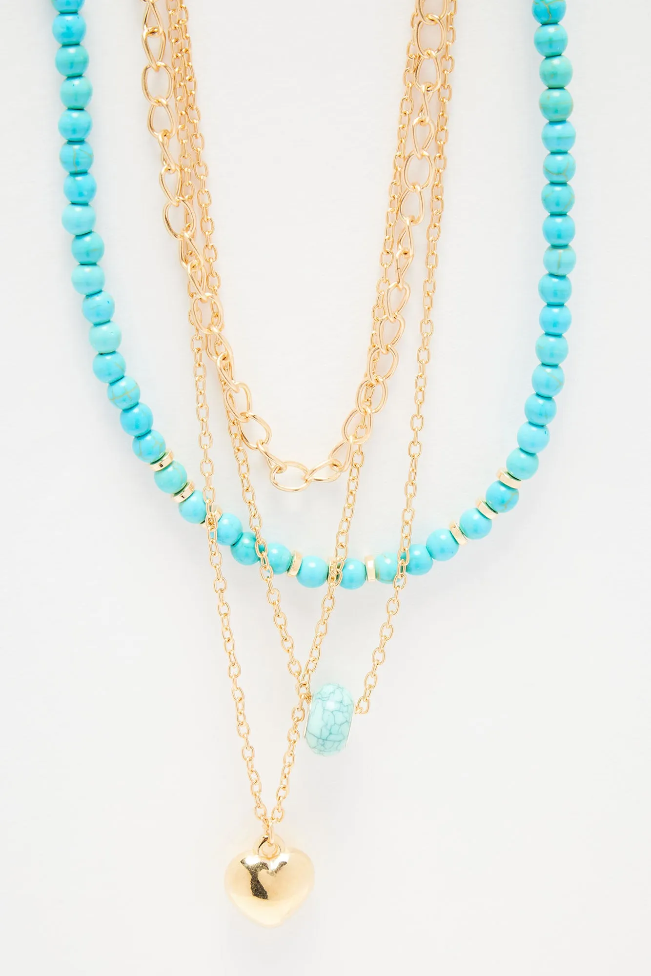Vacation Lovin Layered Necklace - Gold/Blue sold by Fashion Nova product image thumbnail 3
