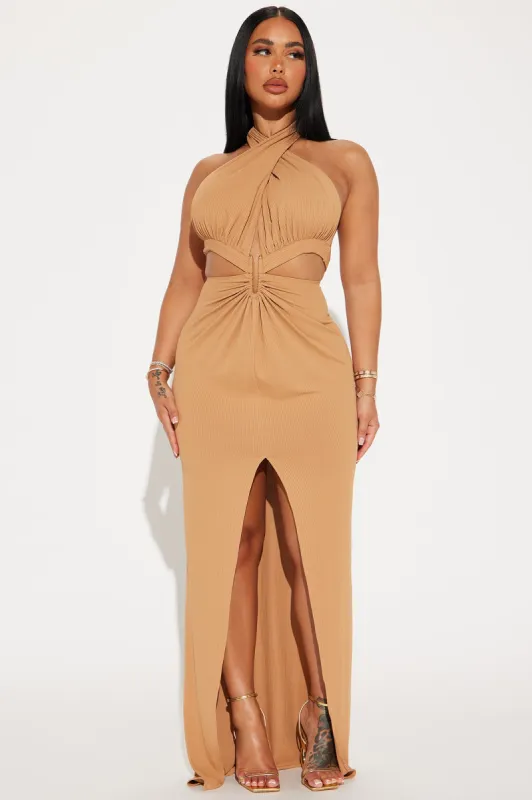 Cora Cut Out Maxi Dress - Mocha sold by Fashion Nova
