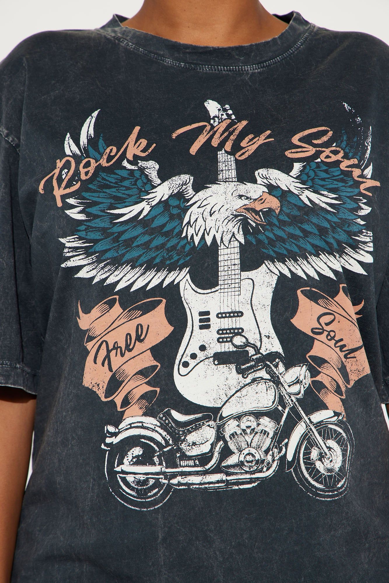 Rock My Soul Washed Tshirt - Charcoal/combo sold by Fashion Nova product image thumbnail 3