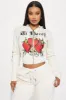 Ed Hardy Hearts Zip Front Hoodie - Stone sold by Fashion Nova
