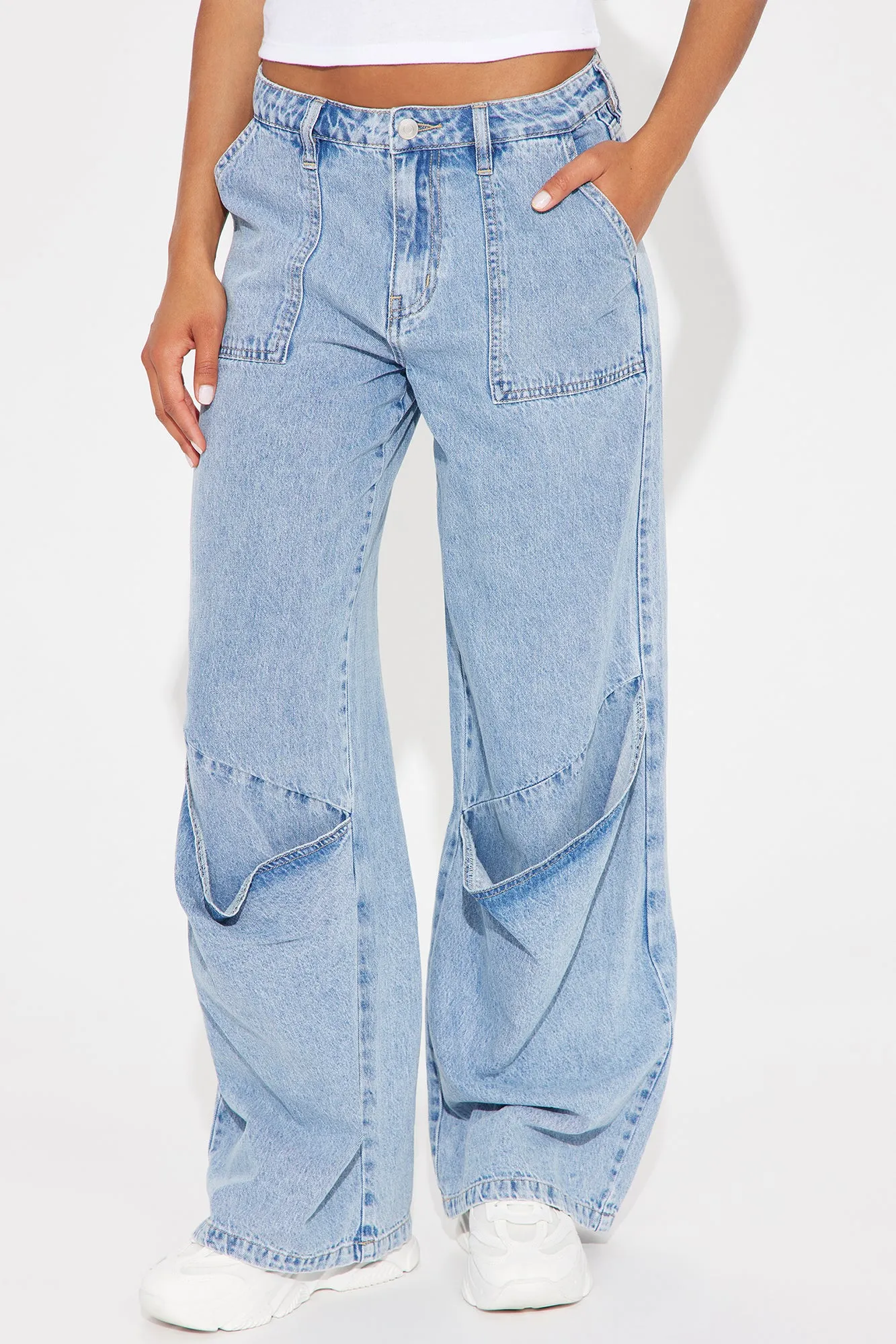 Logical Conclusion Baggy Straight Leg Jeans - Light Wash sold by Fashion Nova product image thumbnail 2