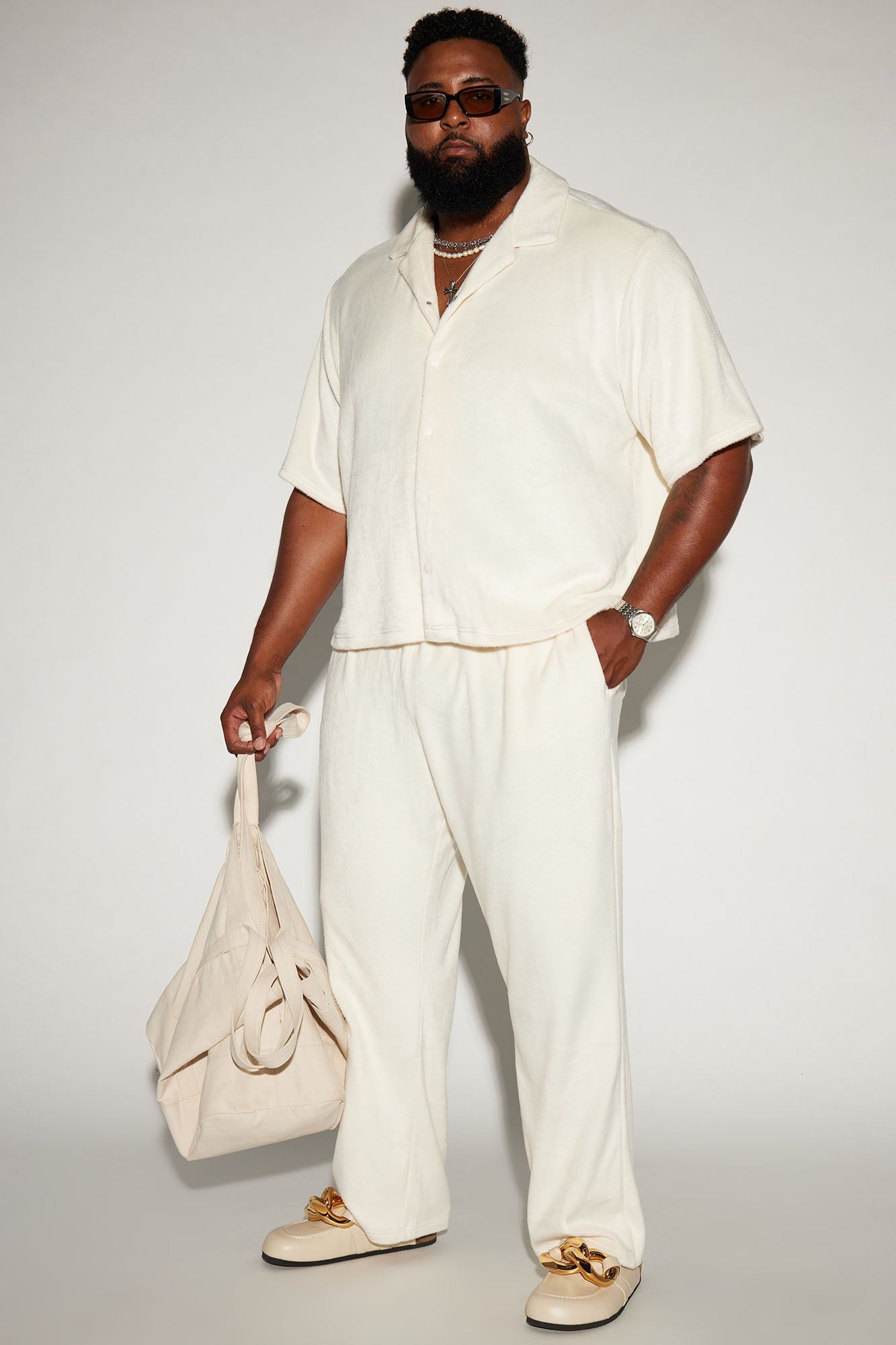 Feel The Mood Button Up Shirt - Cream sold by Fashion Nova product image thumbnail 6