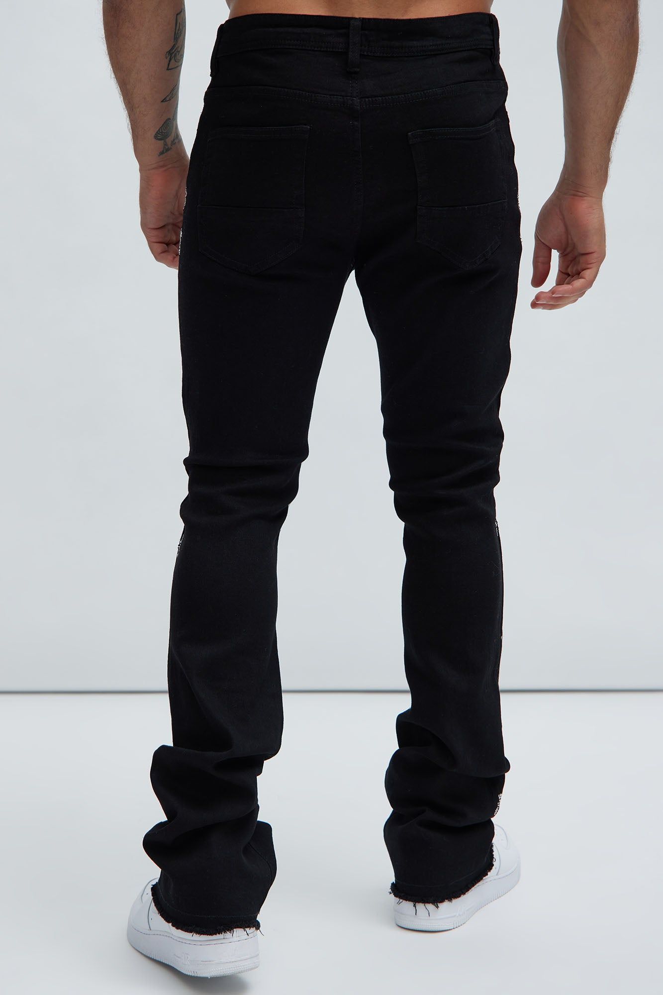 Bling My Line Stacked Skinny Flare Pants - Black/Silver sold by Fashion Nova product image thumbnail 5