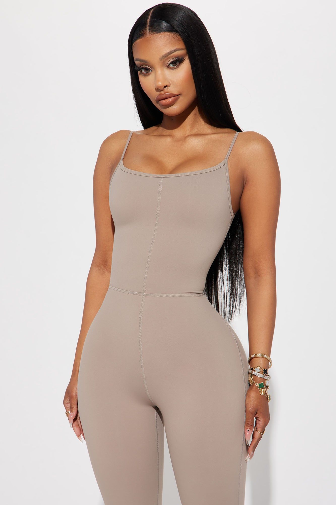 All About Wellness Active Jumpsuit - Taupe sold by Fashion Nova product image thumbnail 2