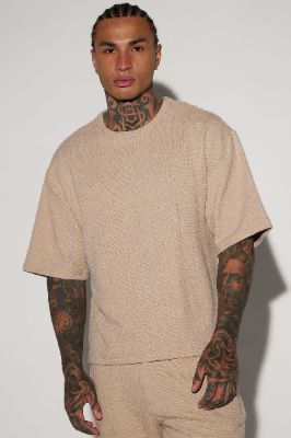 Jordan Textured Short Sleeve Tee - Tan sold by Fashion Nova