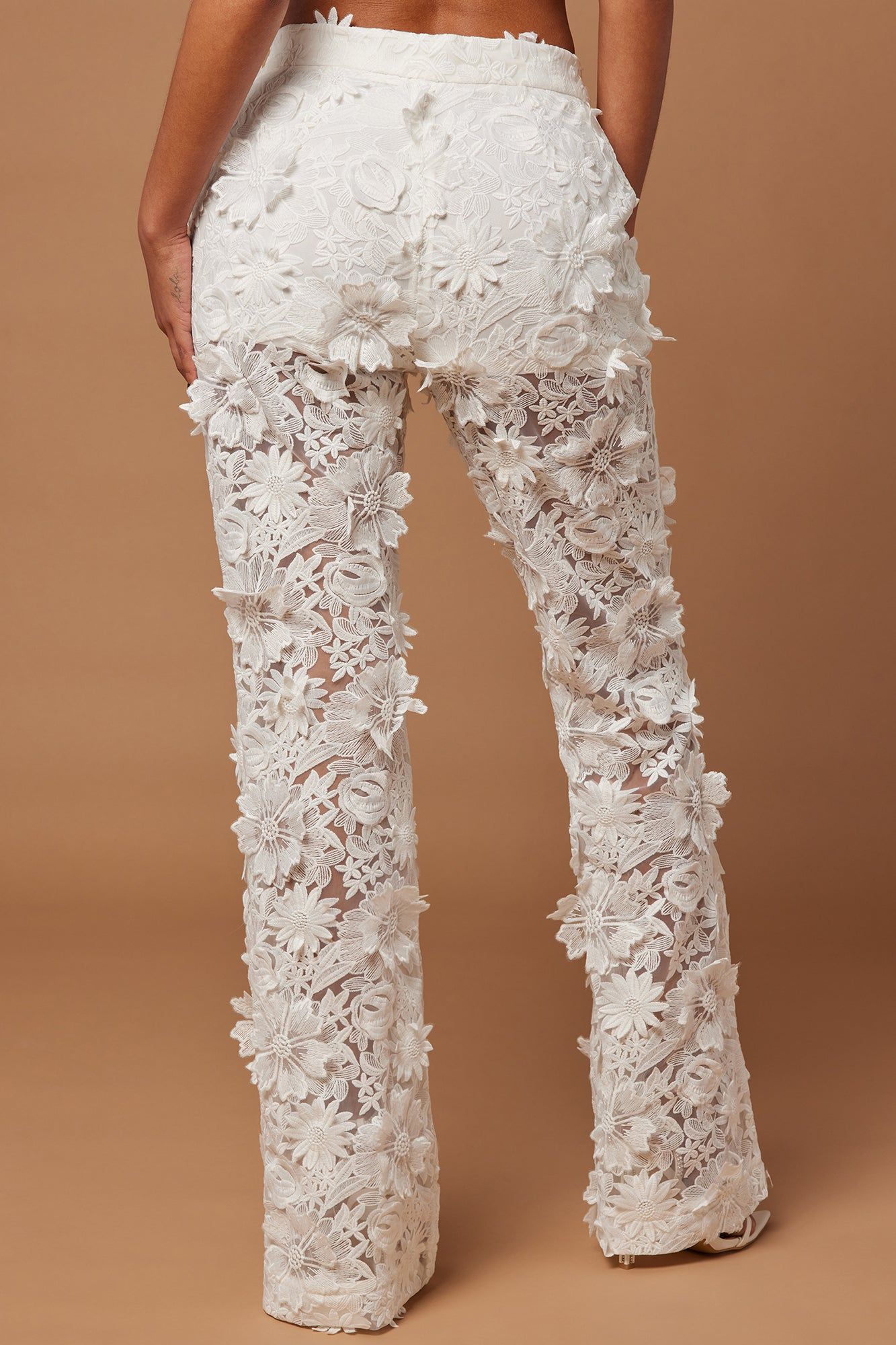Denise Embroidered Pants - White sold by Fashion Nova product image thumbnail 4