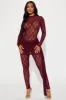 Nadene Lace Jumpsuit - Burgundy sold by Fashion Nova