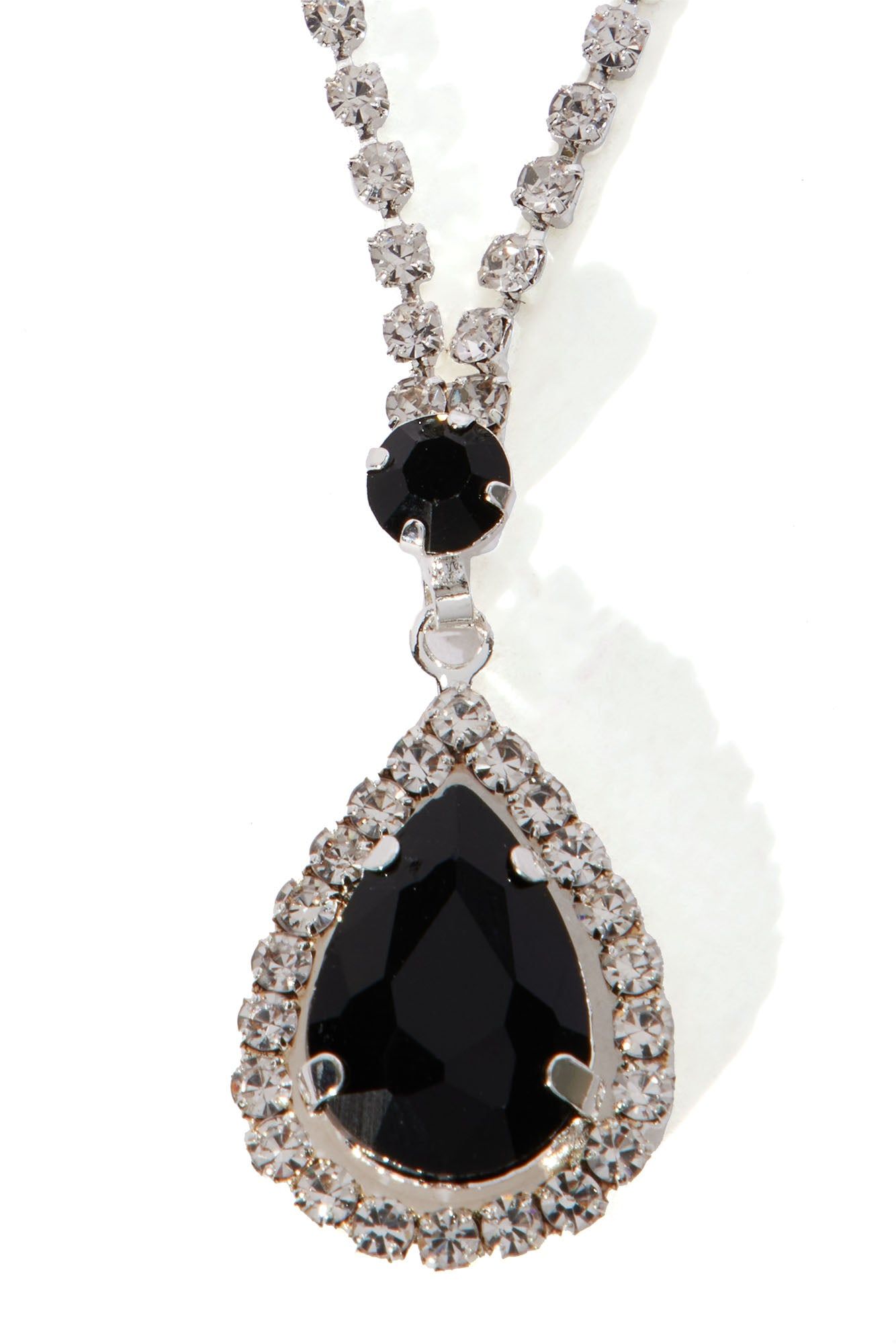 Best Behavior Necklace And Earring Set - Silver/Black sold by Fashion Nova product image thumbnail 4