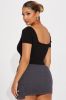 Kassandra Ribbed Top - Black sold by Fashion Nova