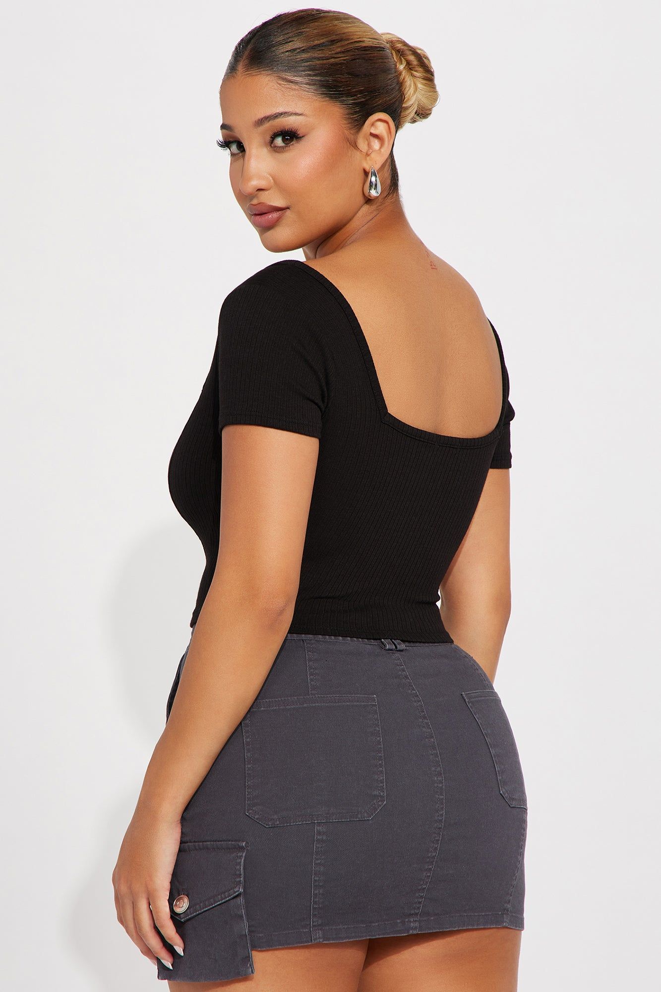 Kassandra Ribbed Top - Black sold by Fashion Nova product image thumbnail 3