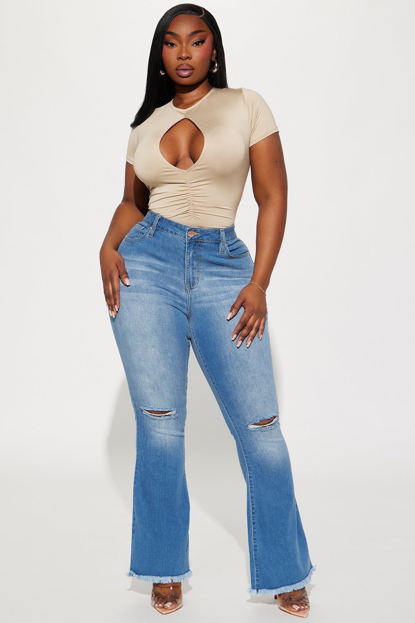 Stand Out Short Sleeve Bodysuit - Taupe sold by Fashion Nova product image thumbnail 2