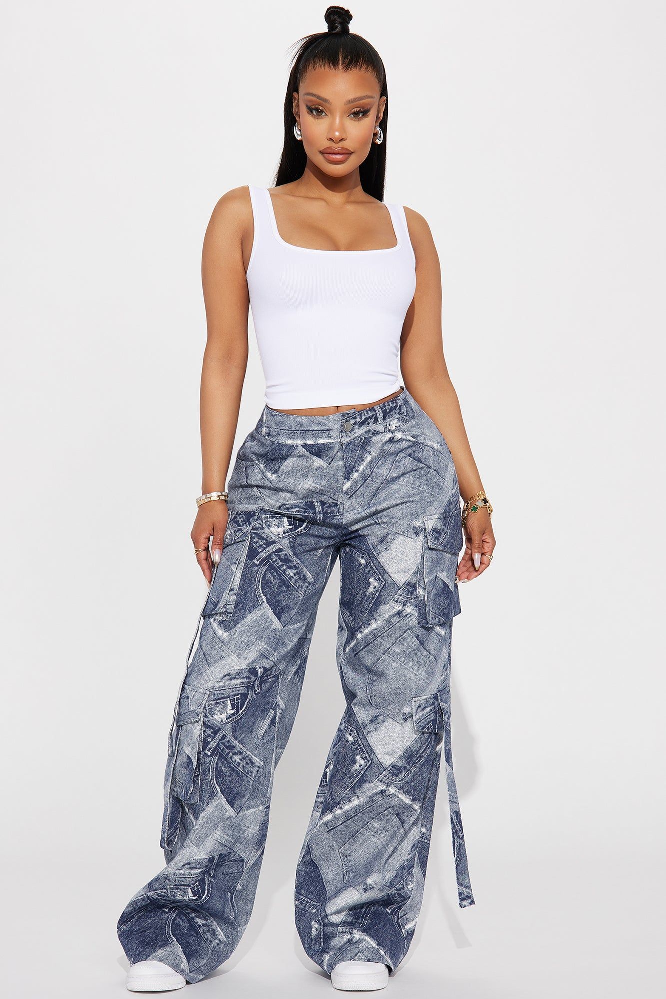 Denim On Denim Cargo Pant - Blue sold by Fashion Nova