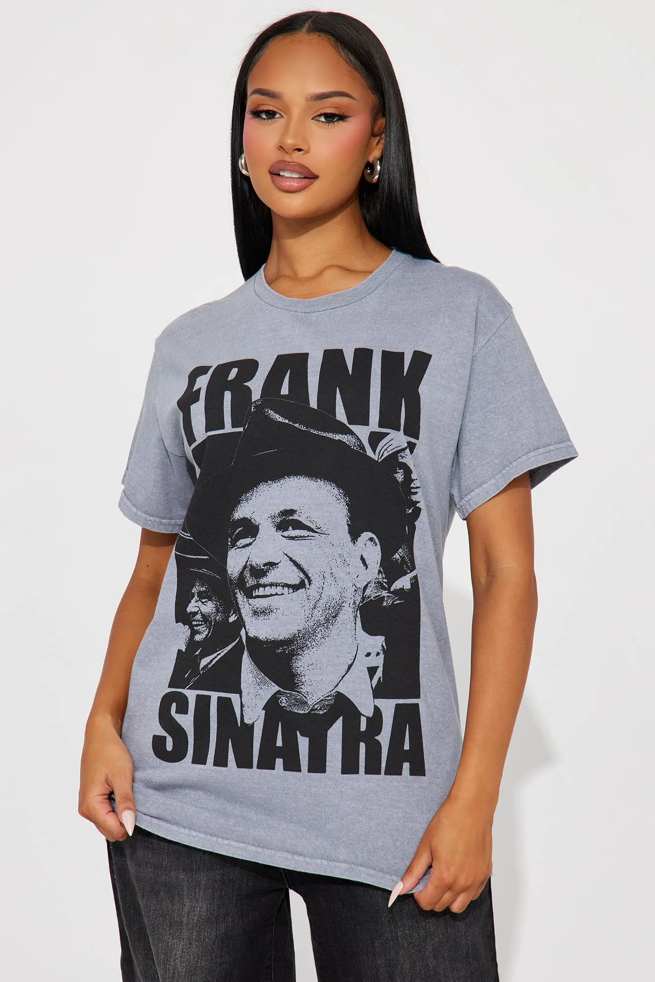 Frank Sinatra Washed Tee - Grey sold by Fashion Nova product image thumbnail 2