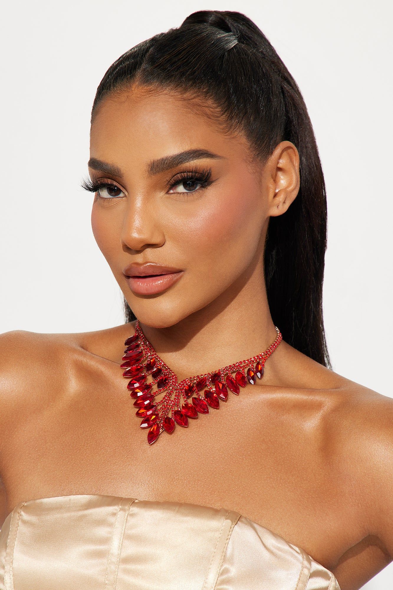 Soiree Necklace - Gold/Red sold by Fashion Nova product image thumbnail 2