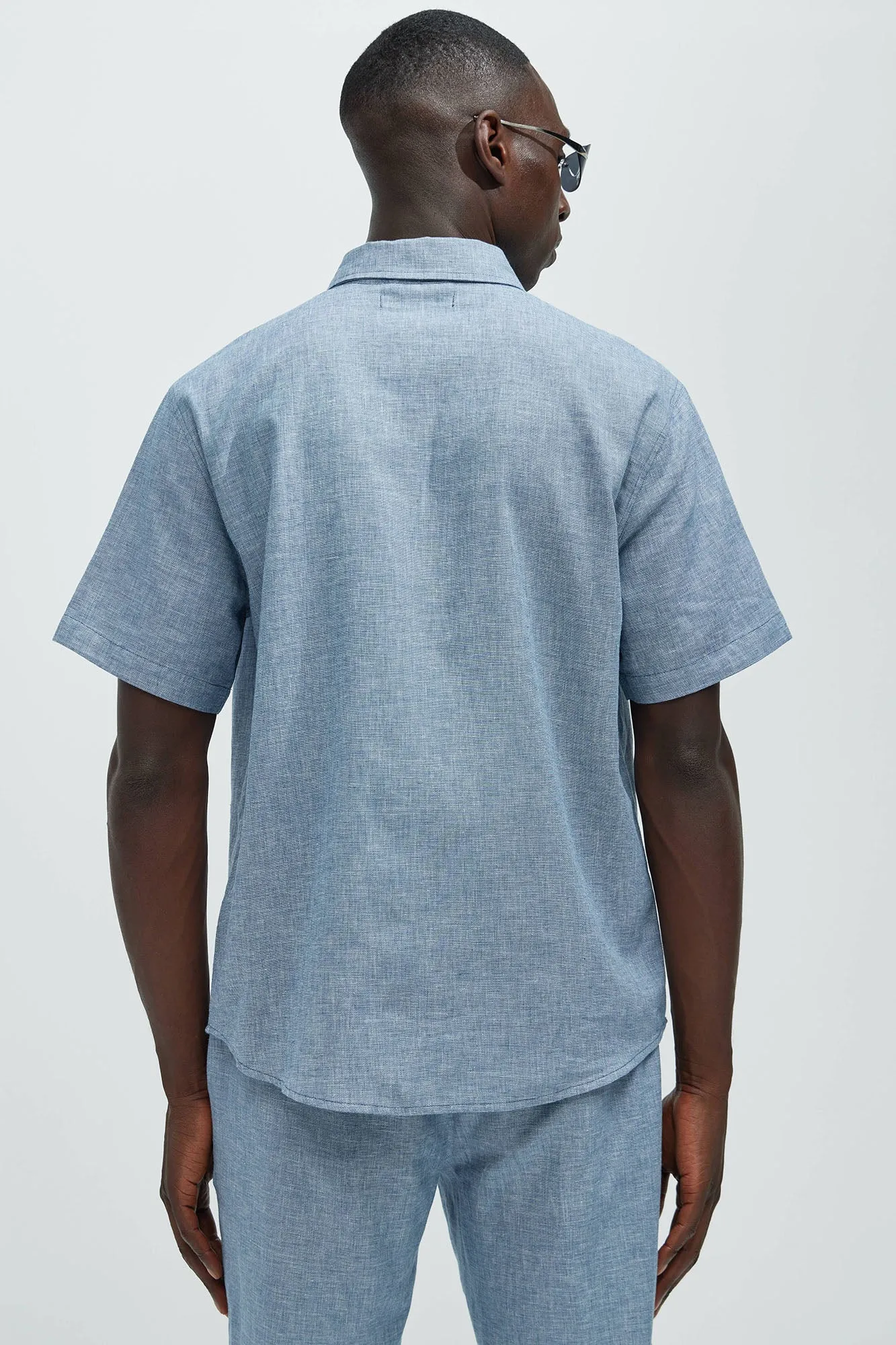 Bahamas Linen Classic Button Up Shirt - Blue sold by Fashion Nova product image thumbnail 3