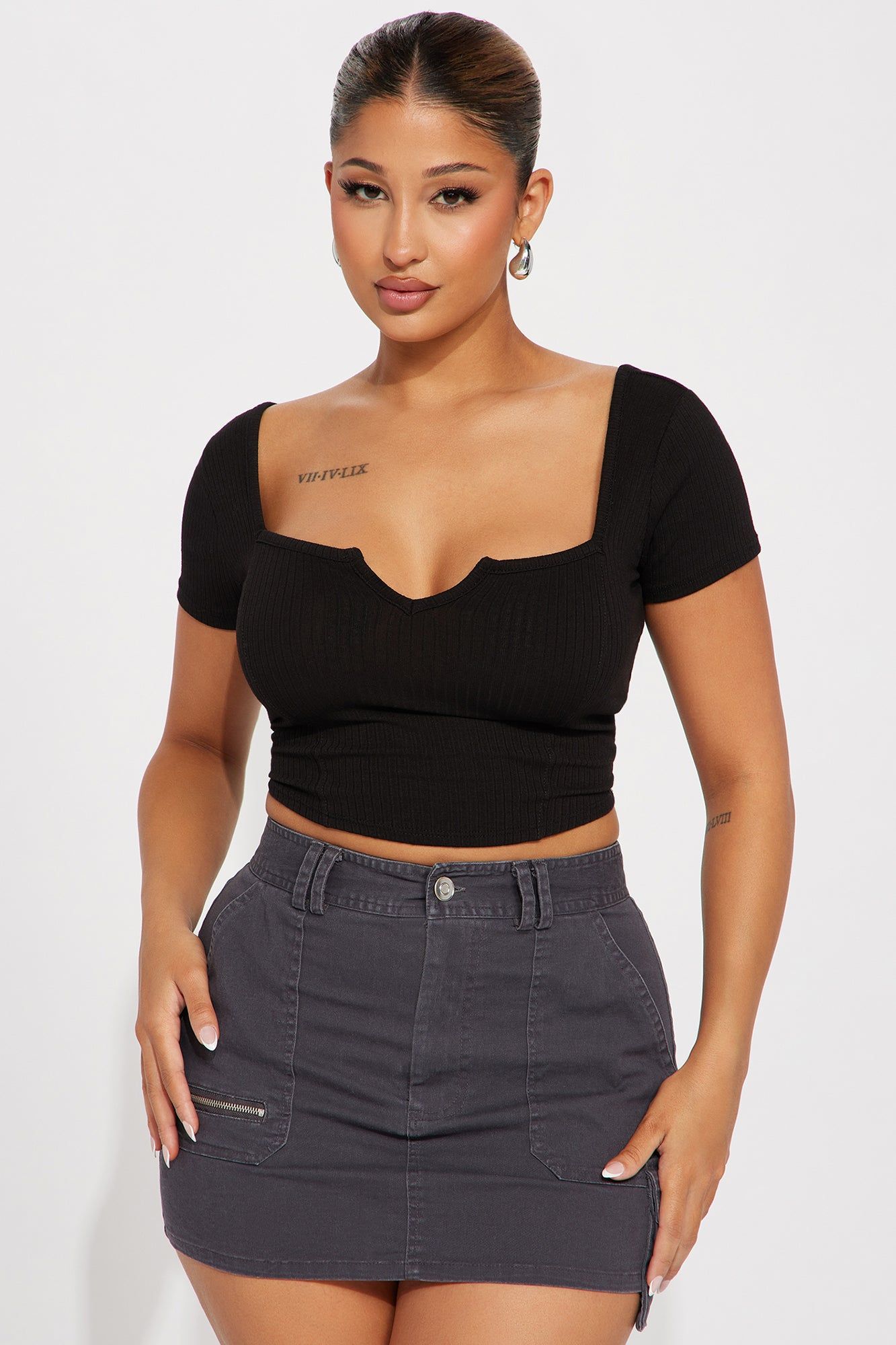Kassandra Ribbed Top - Black sold by Fashion Nova