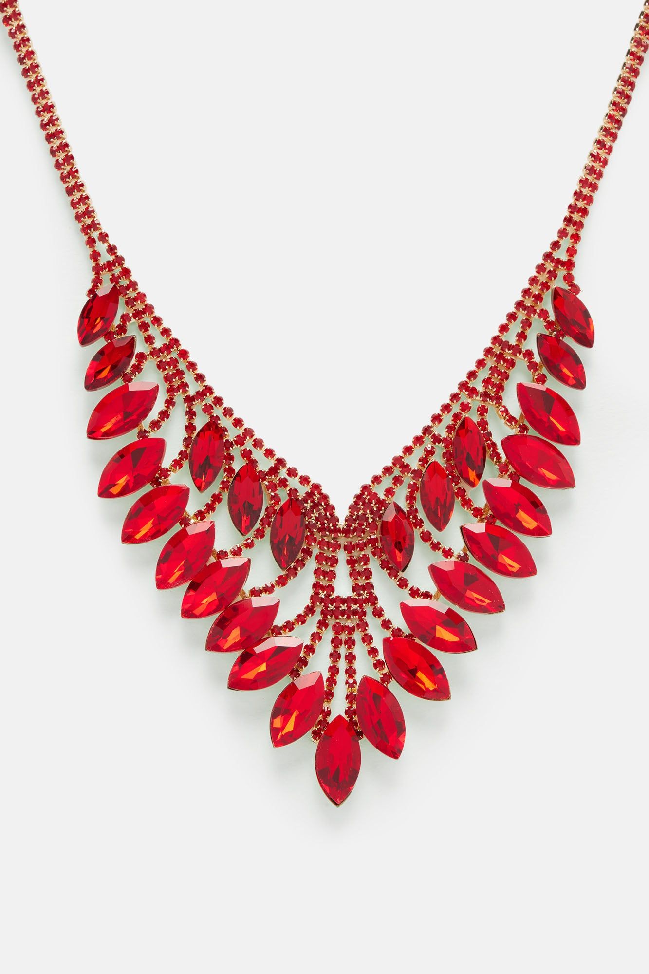 Soiree Necklace - Gold/Red sold by Fashion Nova product image thumbnail 3