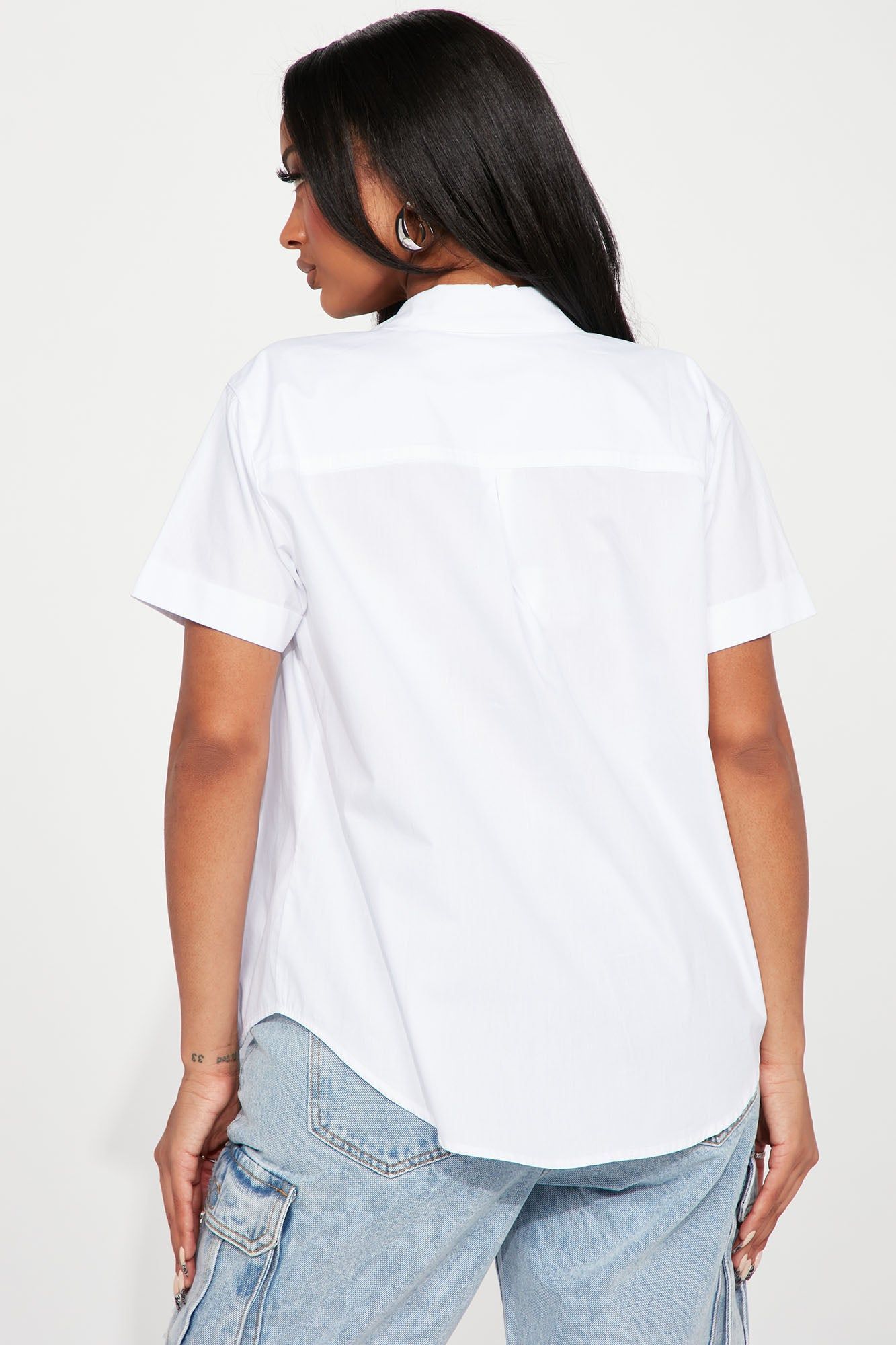 Always With Ideas Poplin Shirt - White sold by Fashion Nova product image thumbnail 3