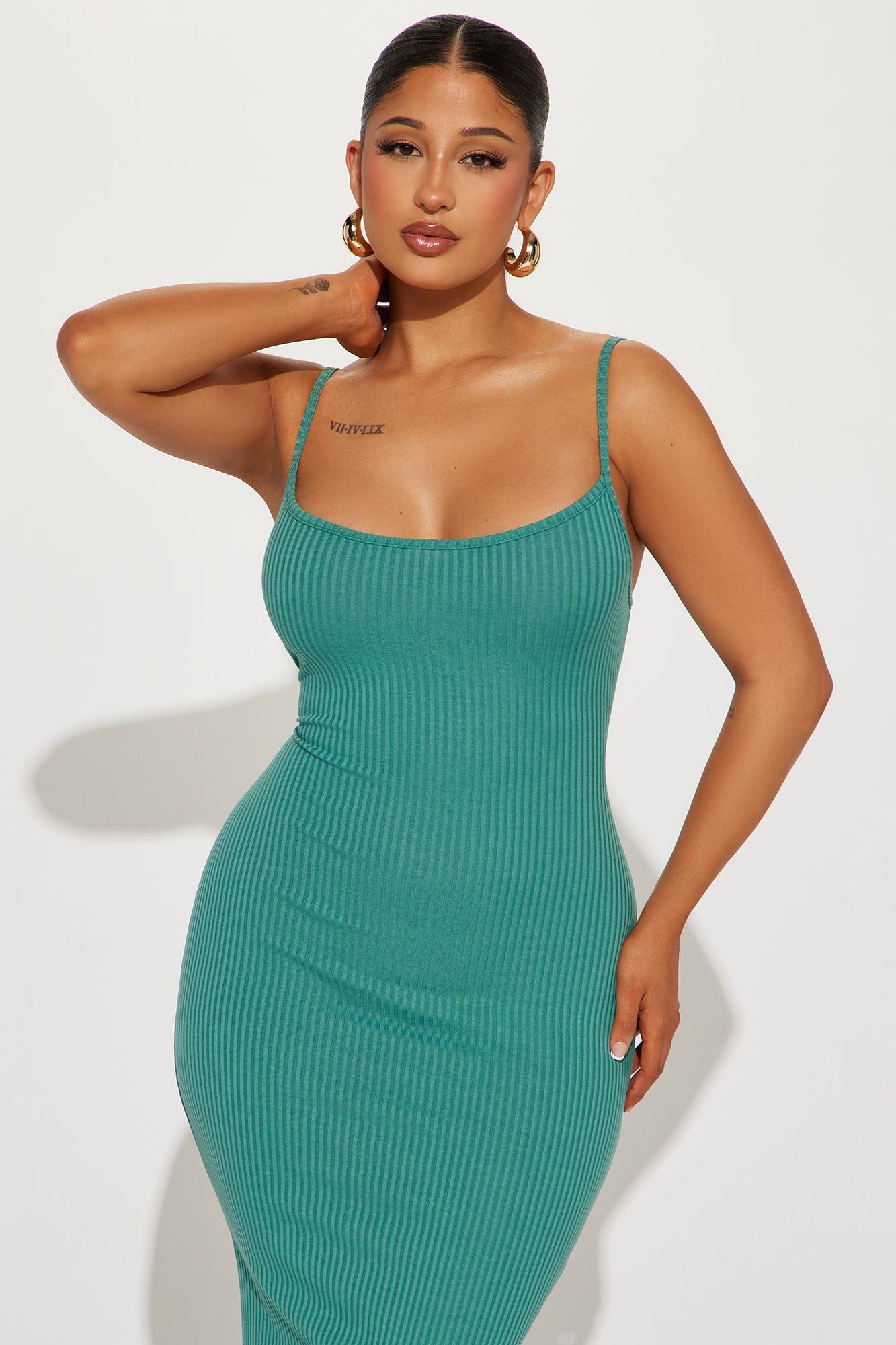 By The Beach Ribbed Maxi Dress - Jade sold by Fashion Nova product image thumbnail 2