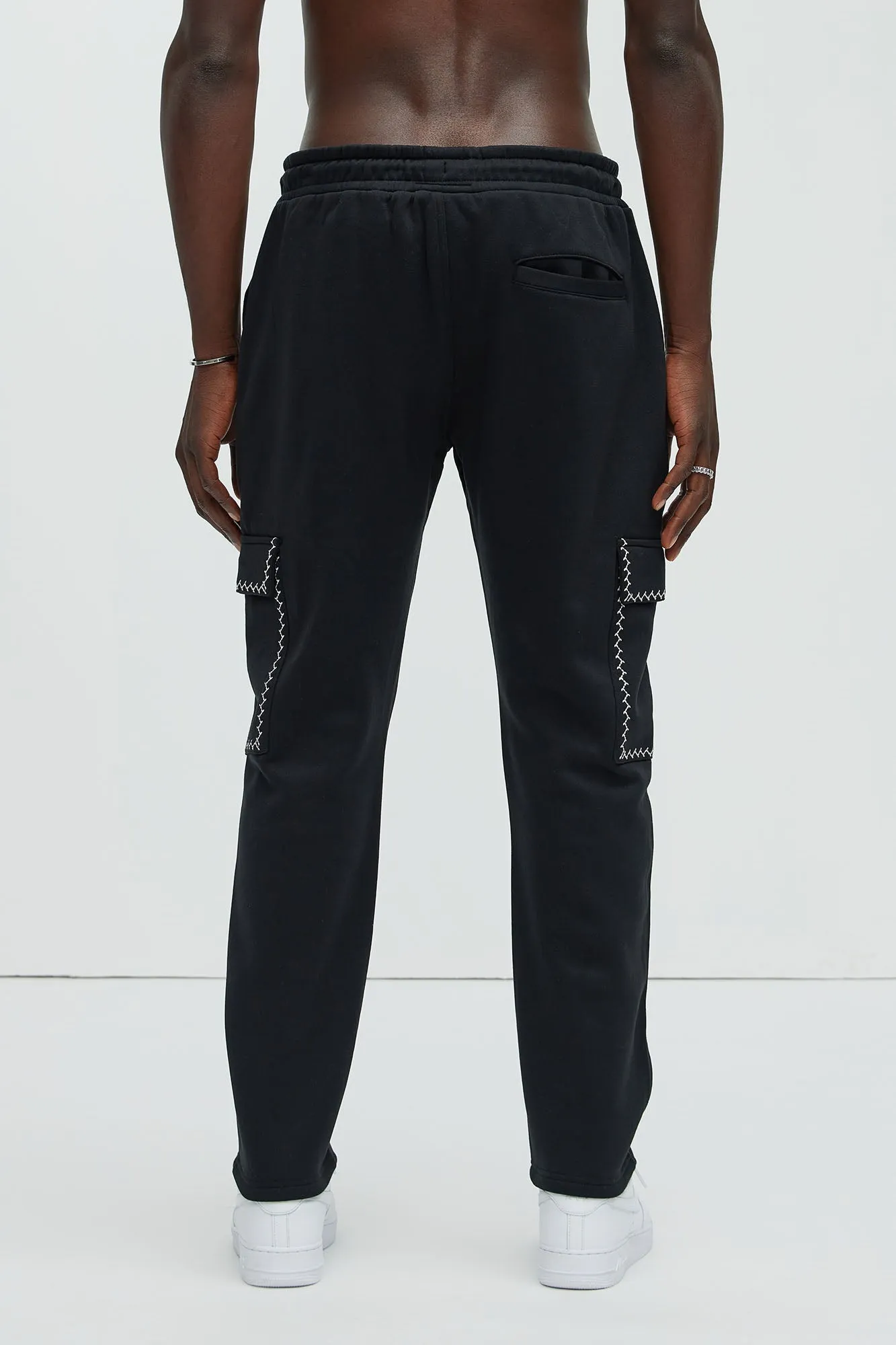 Casual Contrast Stitch Sweatpants - Black sold by Fashion Nova product image thumbnail 5