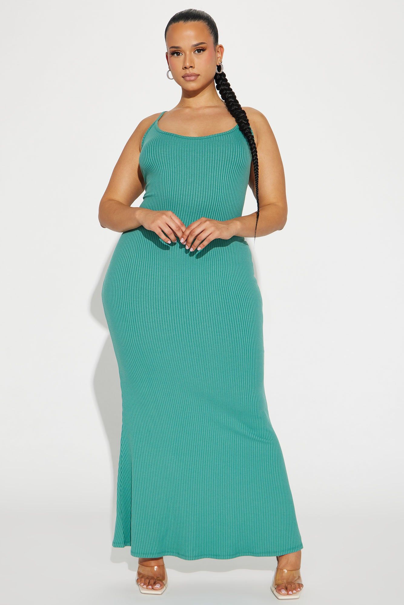 By The Beach Ribbed Maxi Dress - Jade sold by Fashion Nova product image thumbnail 4
