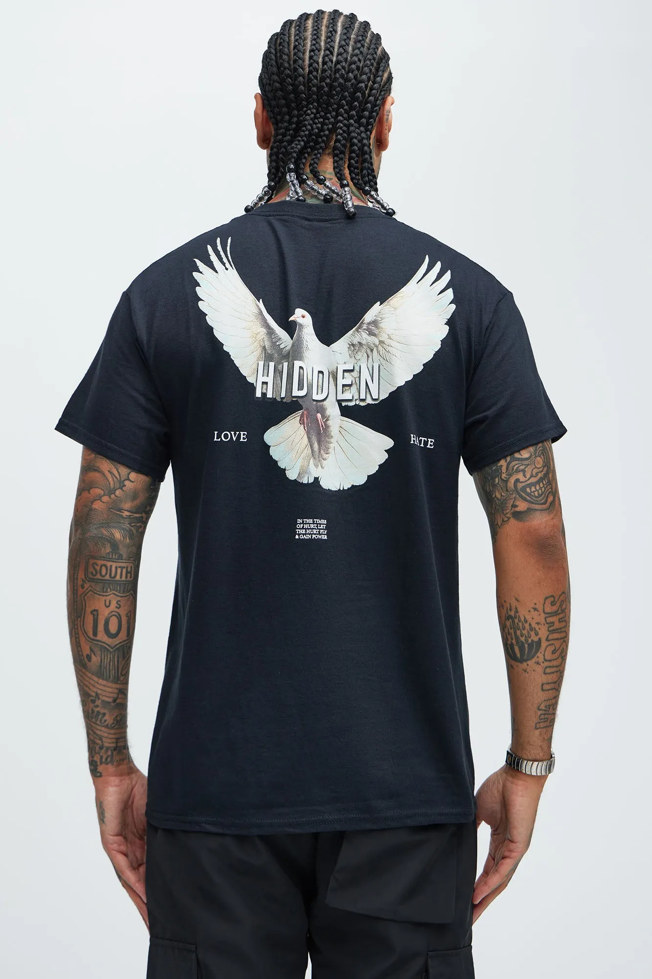 Hidden Love Hate Short Sleeve Tee - Black sold by Fashion Nova product image thumbnail 4