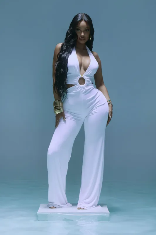What You Need Slinky Jumpsuit - Ivory sold by Fashion Nova
