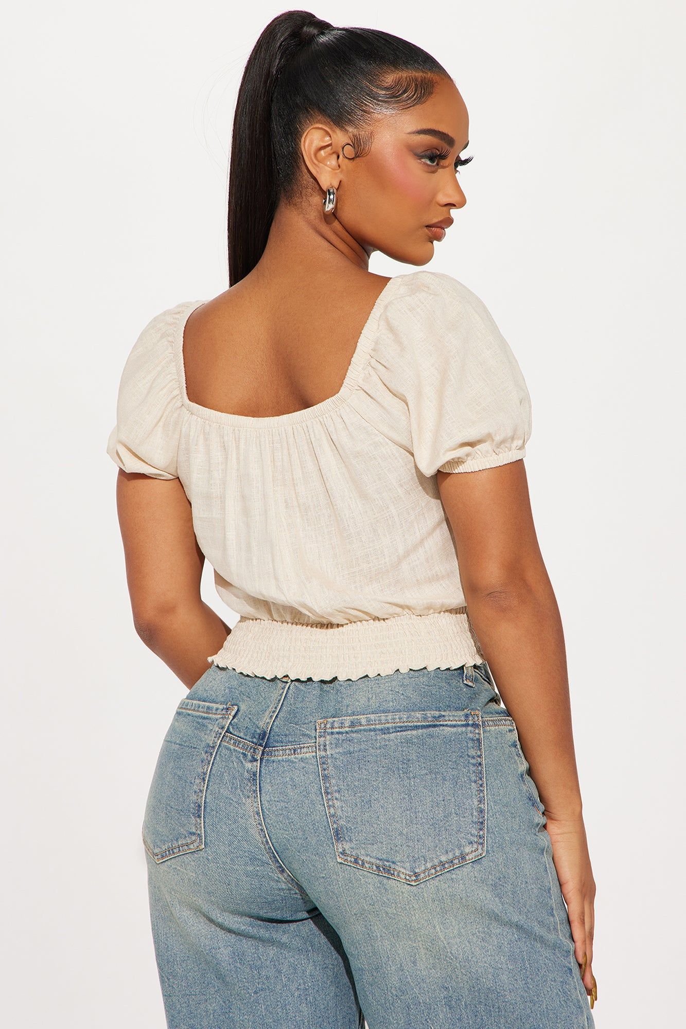 Aimee Linen Top - Khaki sold by Fashion Nova product image thumbnail 3