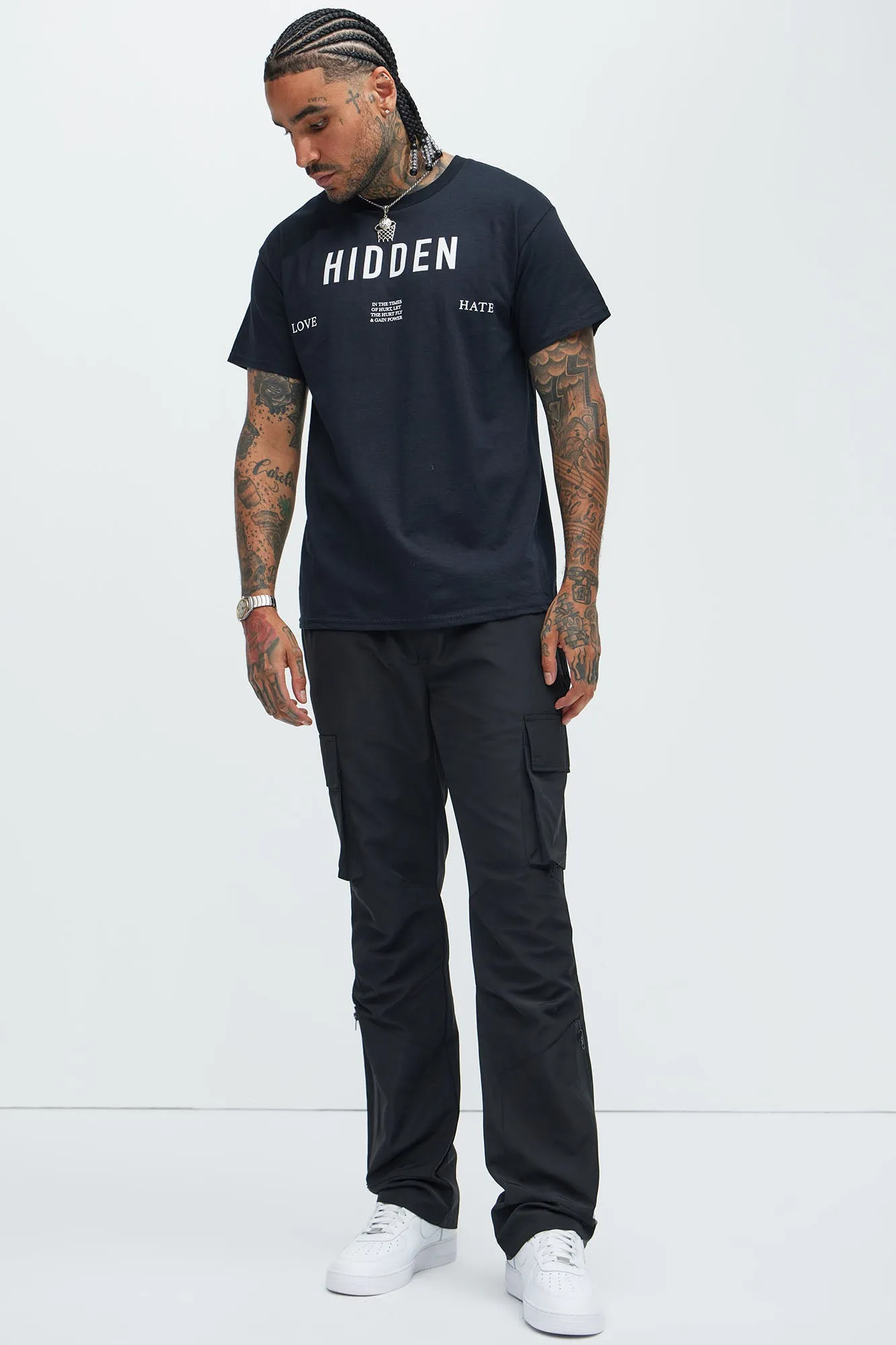 Hidden Love Hate Short Sleeve Tee - Black sold by Fashion Nova product image thumbnail 2