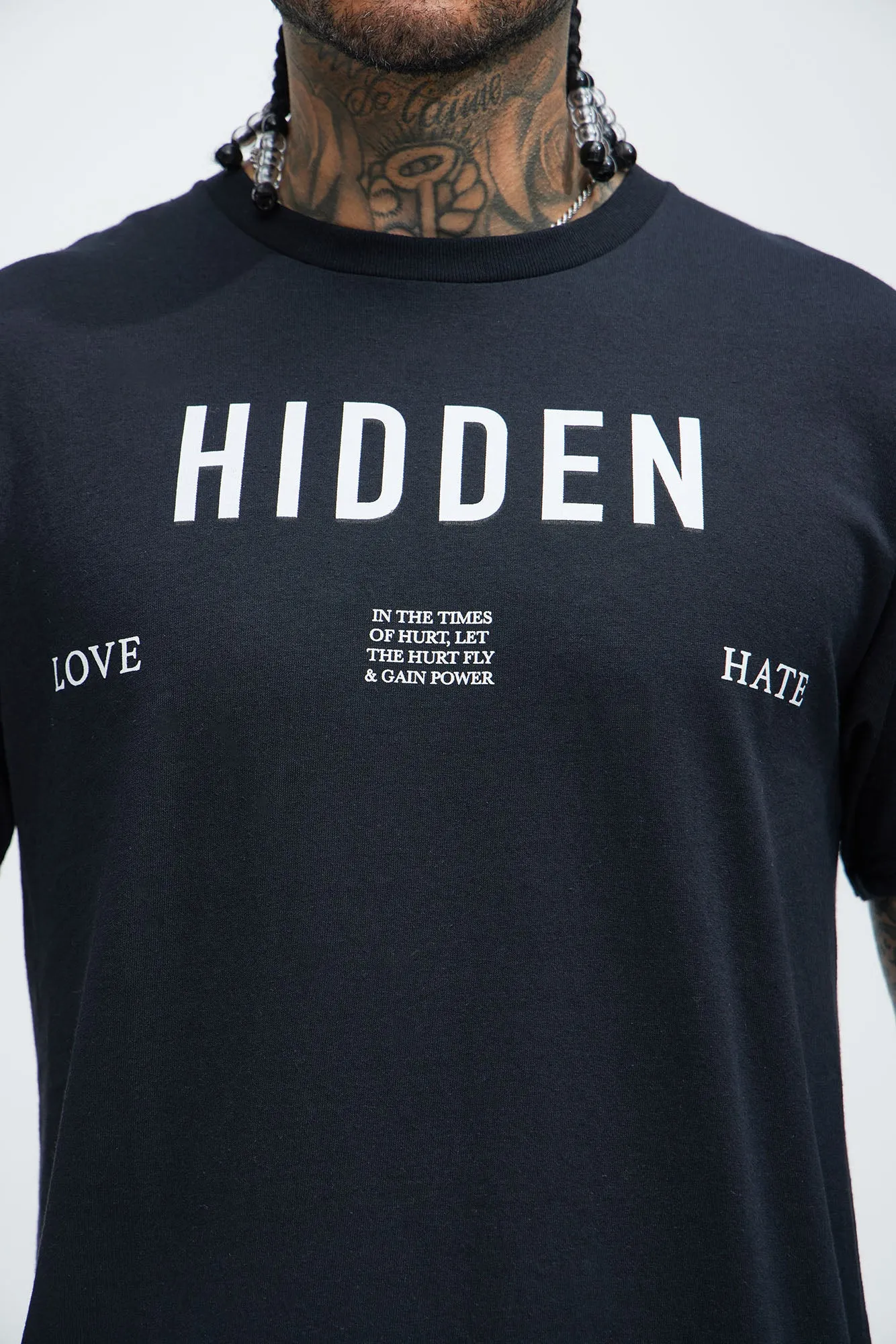Hidden Love Hate Short Sleeve Tee - Black sold by Fashion Nova product image thumbnail 3