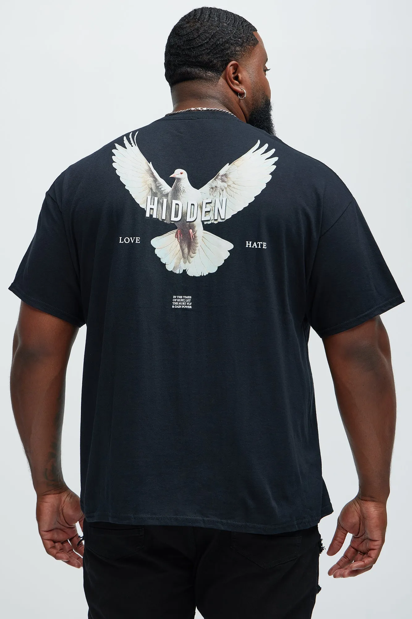 Hidden Love Hate Short Sleeve Tee - Black sold by Fashion Nova product image thumbnail 5