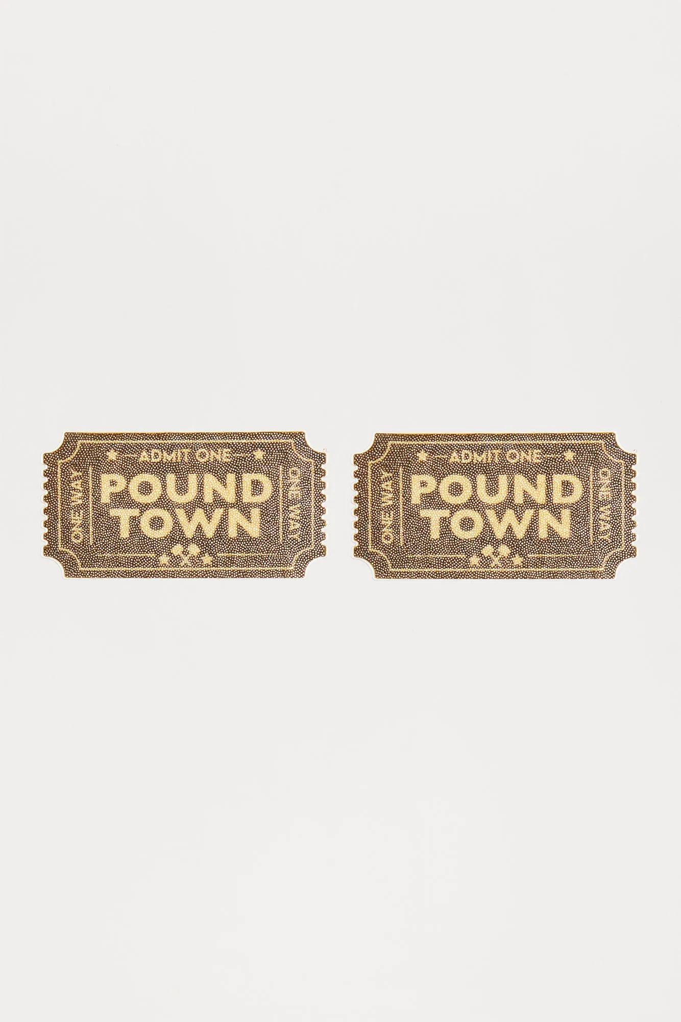 One-Way Ticket to Pound Town Gold Glitter Nipple Cover Pasties - Black/combo sold by Fashion Nova product image thumbnail 2