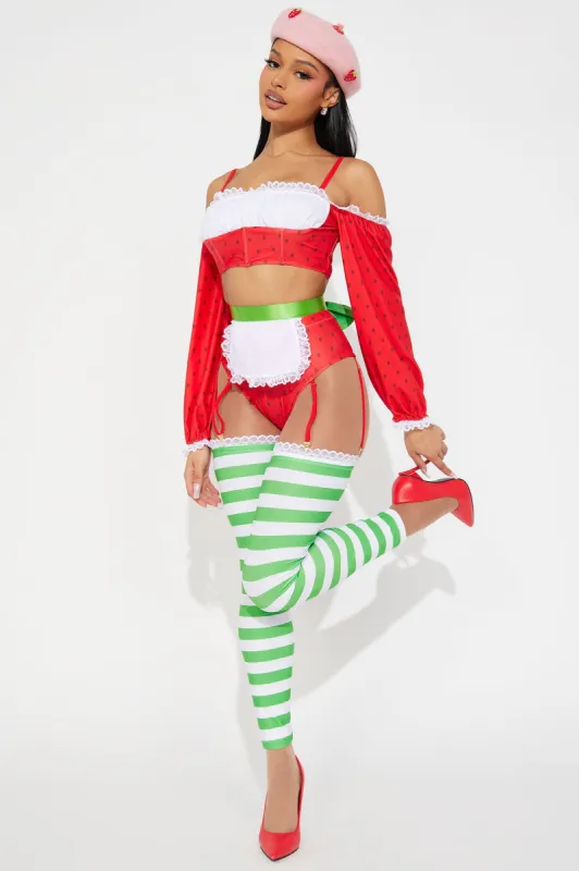 Strawberry Cutie 5 Piece Costume Set - Multi Color sold by Fashion Nova
