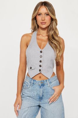 After Work Vest Top - Grey sold by Fashion Nova