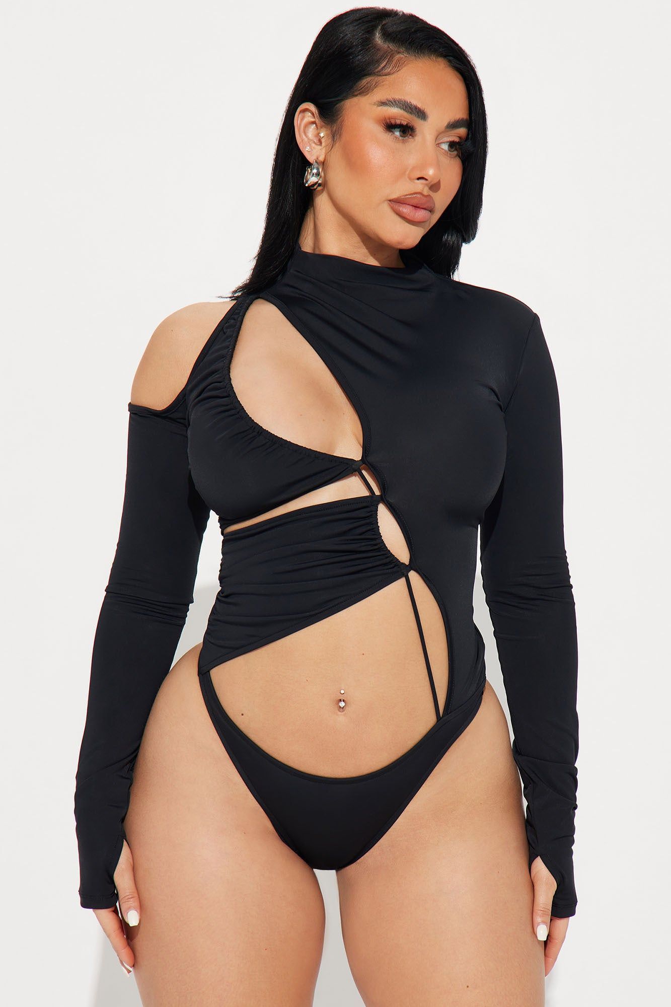Say My Name Cut Out Bodysuit - Black sold by Fashion Nova