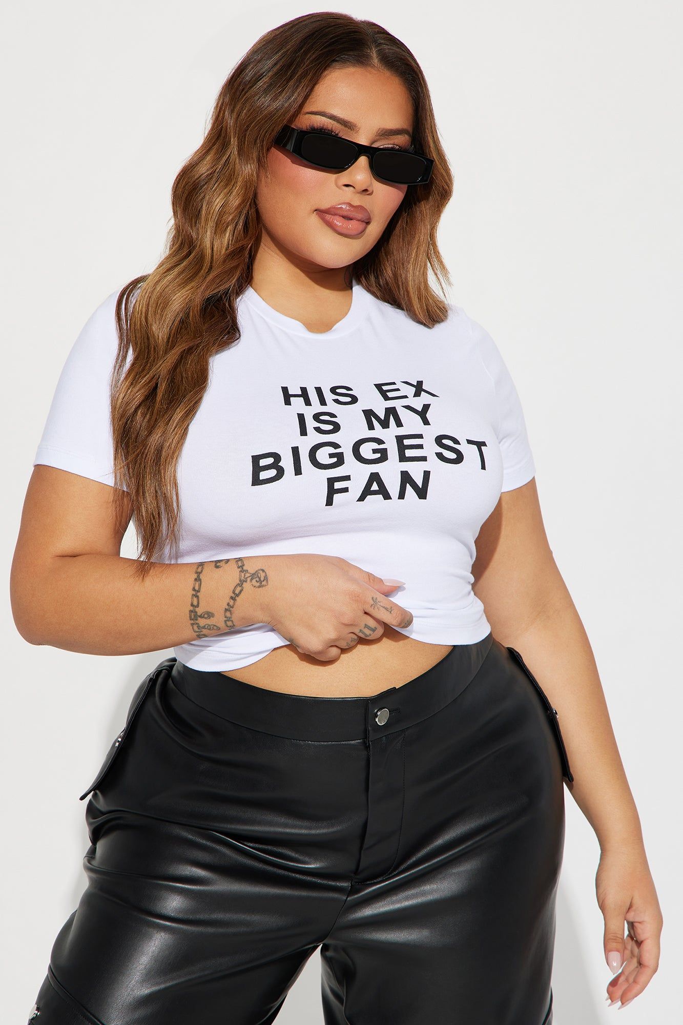 His Ex Is My Biggest Fan Tee - White sold by Fashion Nova product image thumbnail 4