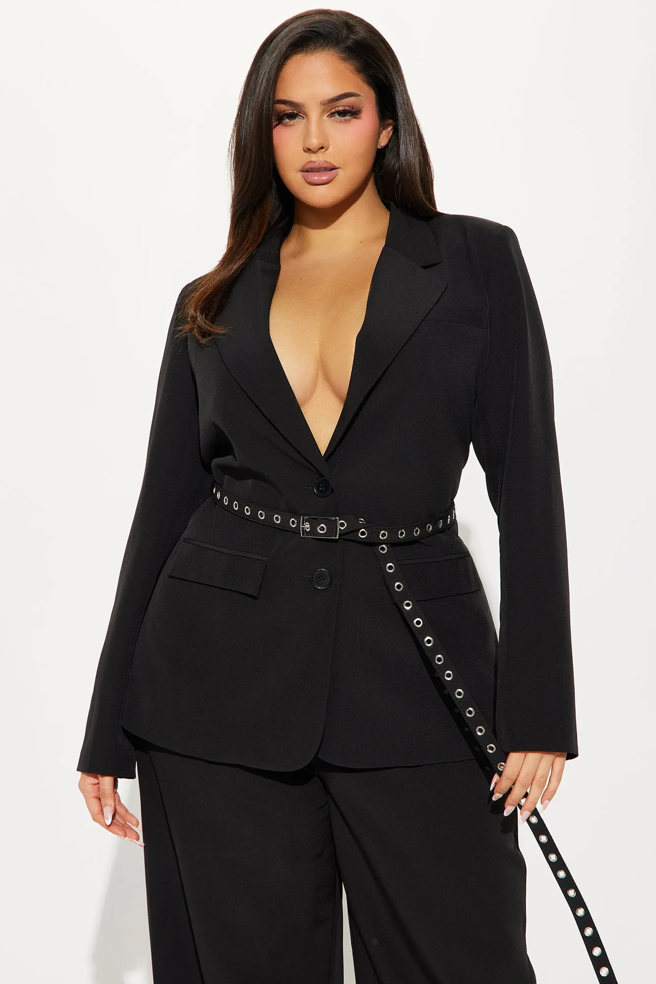 Money Maker Belted Blazer Pant Set - Black sold by Fashion Nova product image thumbnail 5