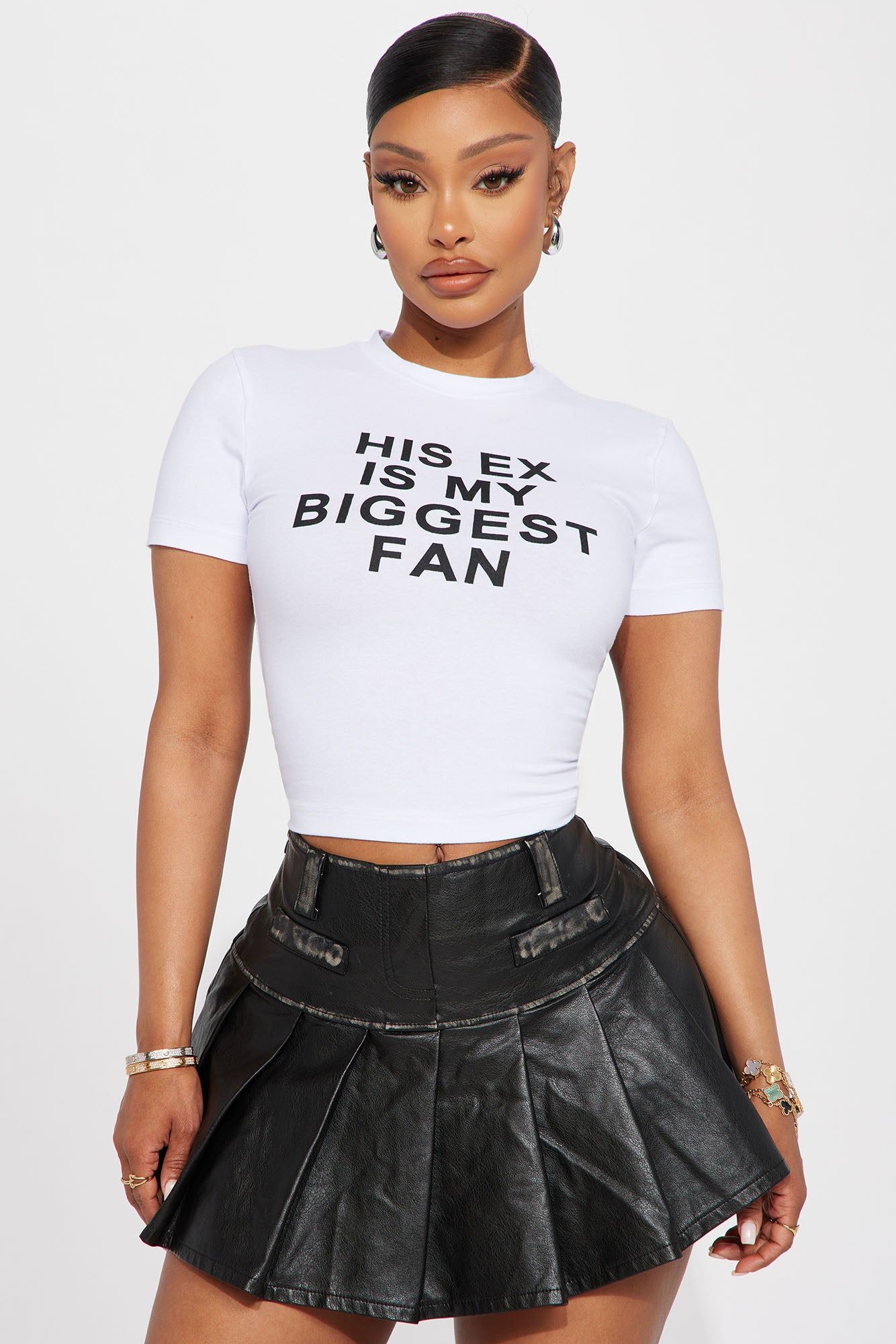 His Ex Is My Biggest Fan Tee - White sold by Fashion Nova
