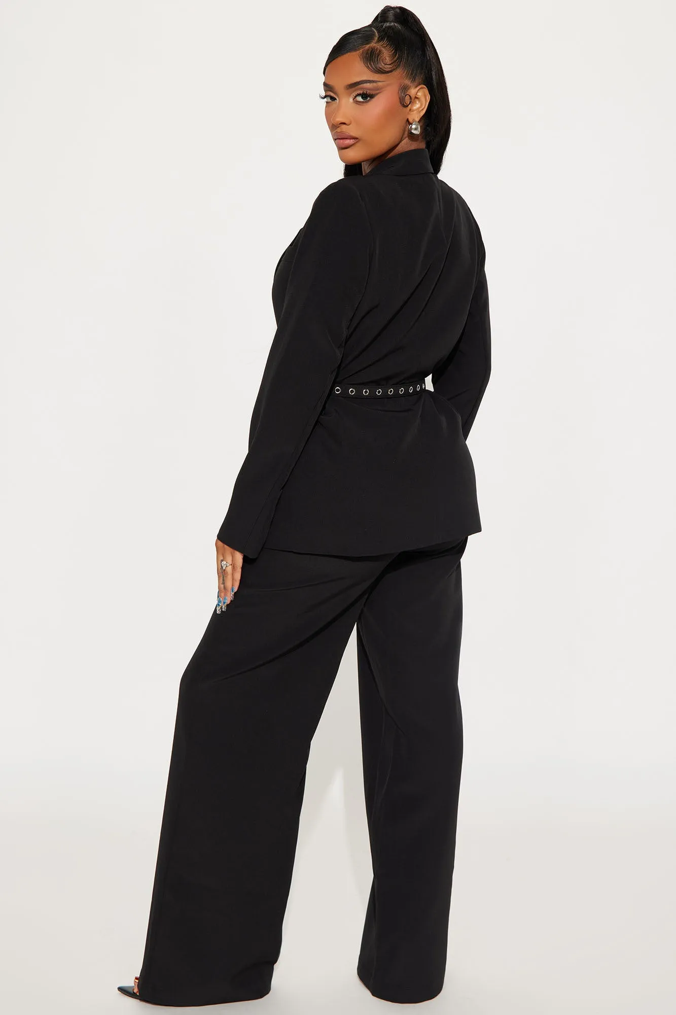 Money Maker Belted Blazer Pant Set - Black sold by Fashion Nova product image thumbnail 3