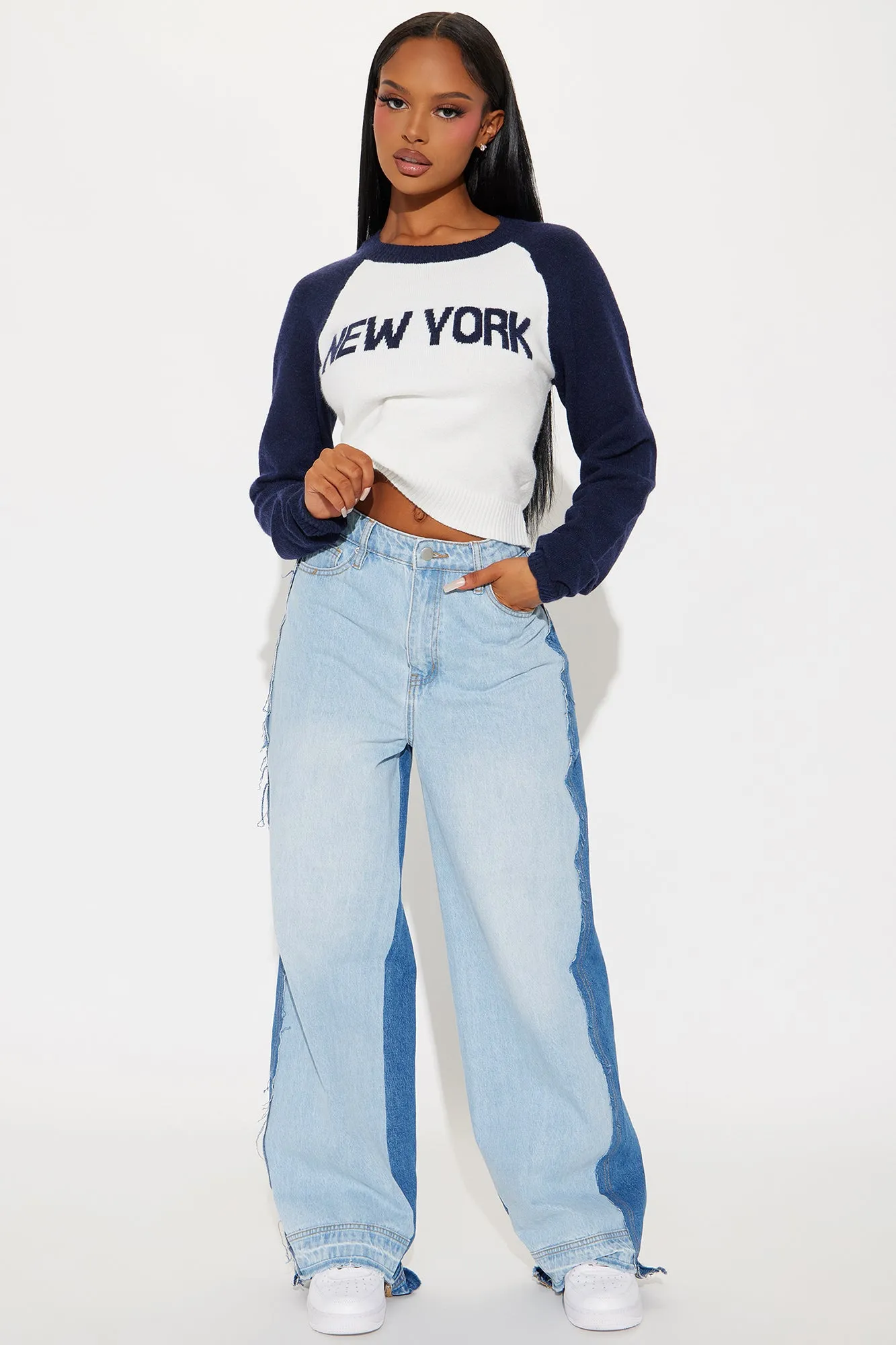 A New York Minute Sweater - Navy/combo sold by Fashion Nova product image thumbnail 2