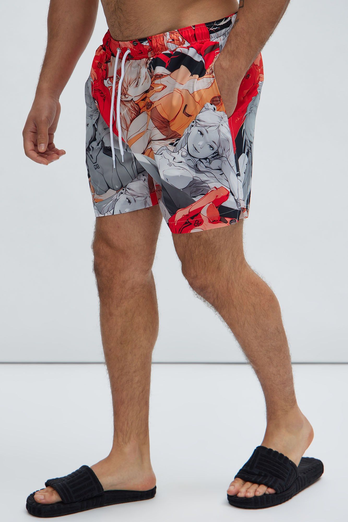 Anime Robot Girl Swim Trunks - Multi Color sold by Fashion Nova