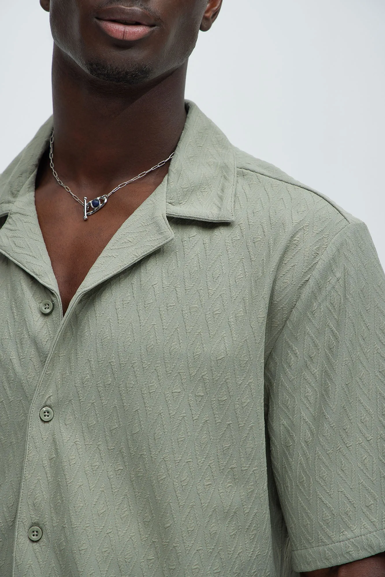 Wade Textured Shirt - Olive sold by Fashion Nova product image thumbnail 3