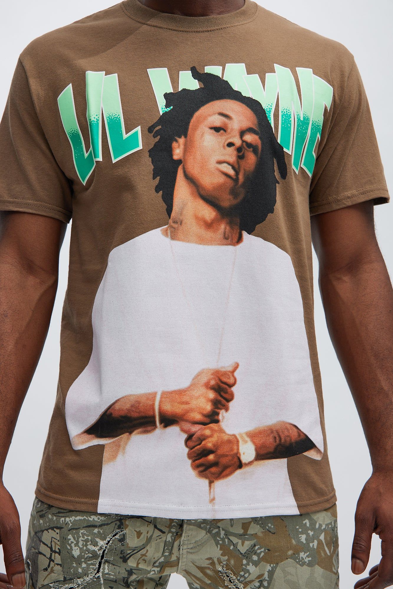 Lil Wayne Tunechi Short Sleeve Tee - Brown sold by Fashion Nova product image thumbnail 3