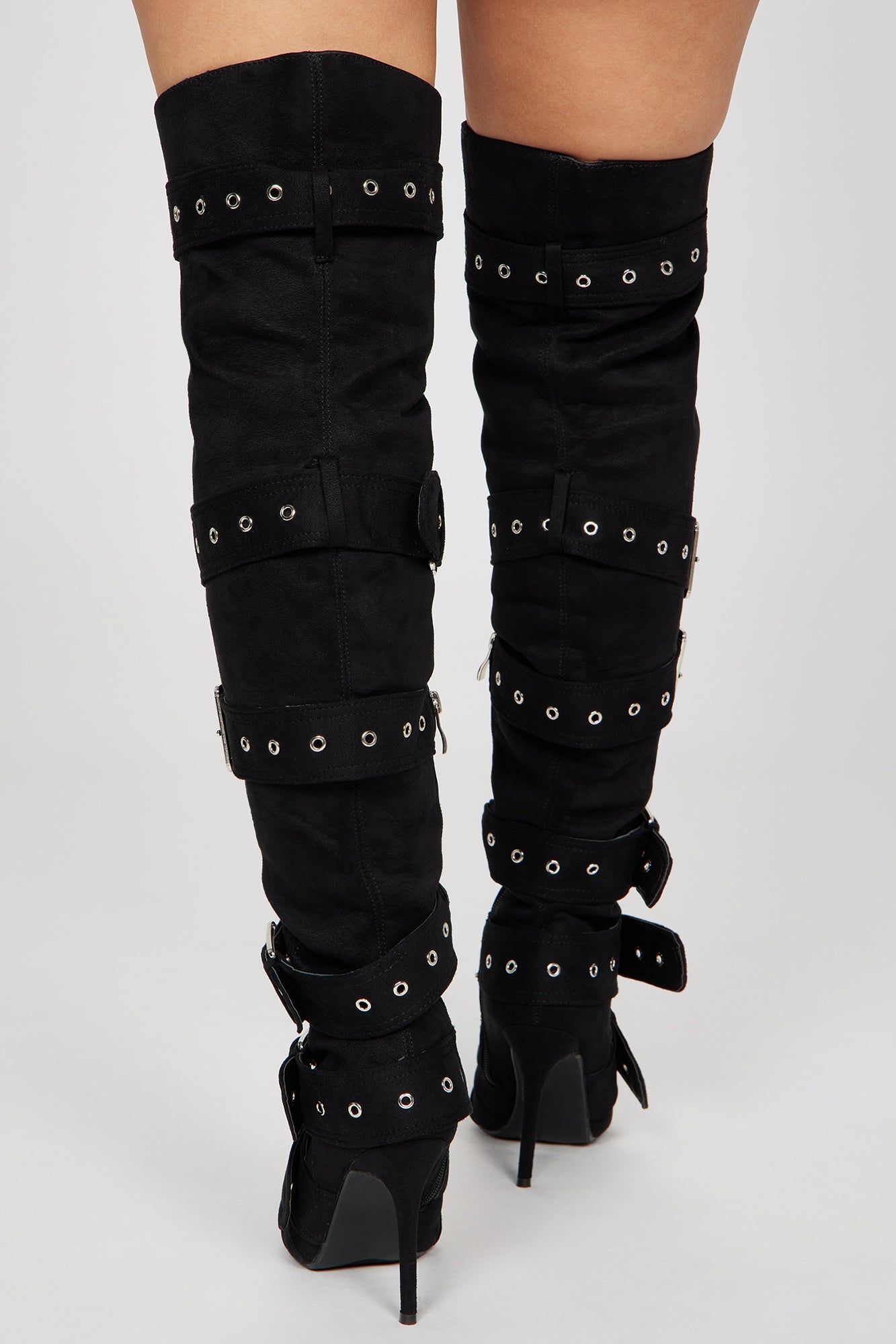 Command Attention Over The Knee Heeled Boots - Black sold by Fashion Nova product image thumbnail 4