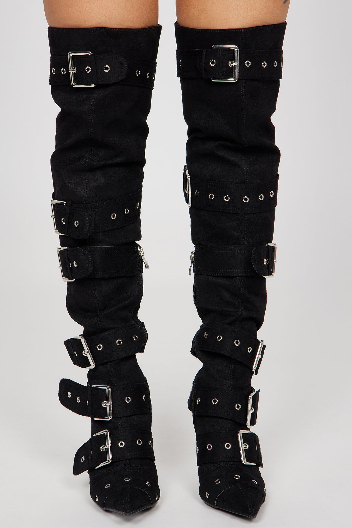 Command Attention Over The Knee Heeled Boots - Black sold by Fashion Nova product image thumbnail 2