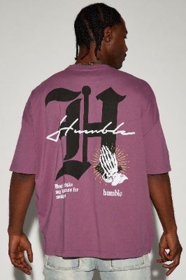 Humble Oversized Short Sleeve Tee - Purple sold by Fashion Nova