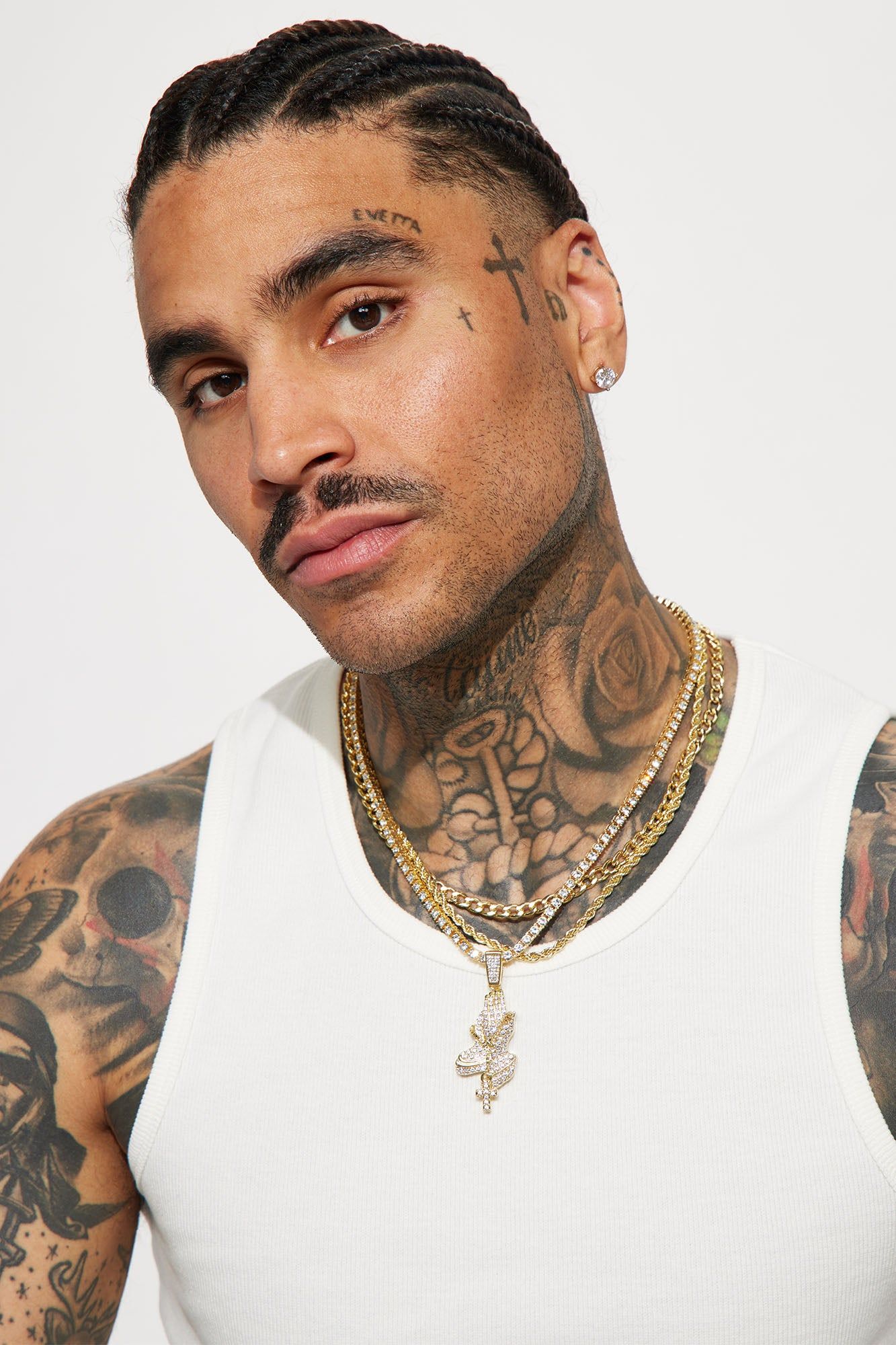 Praying Hands 3 Piece Chain Necklace - Gold sold by Fashion Nova product image thumbnail 2