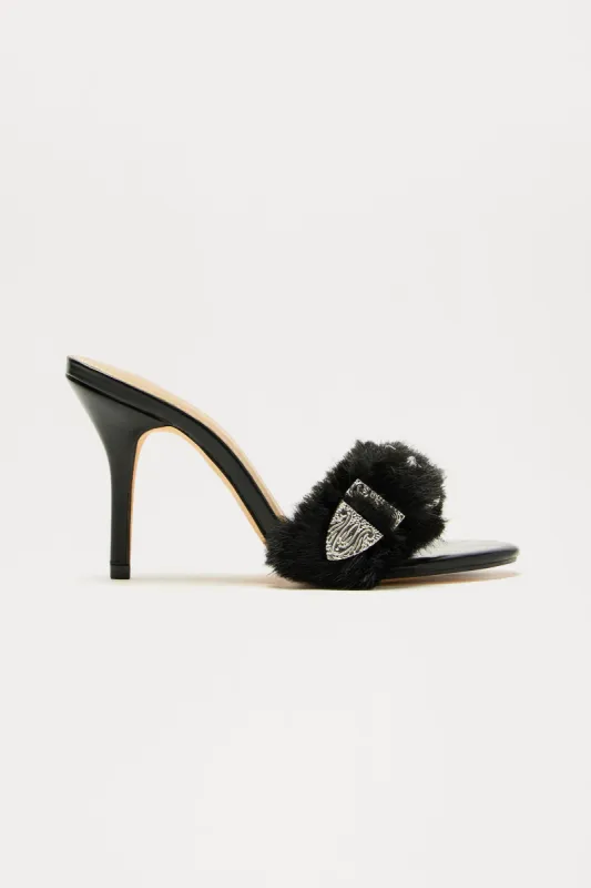 Sutton Buckle Mules - Black sold by Fashion Nova