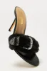 Sutton Buckle Mules - Black sold by Fashion Nova