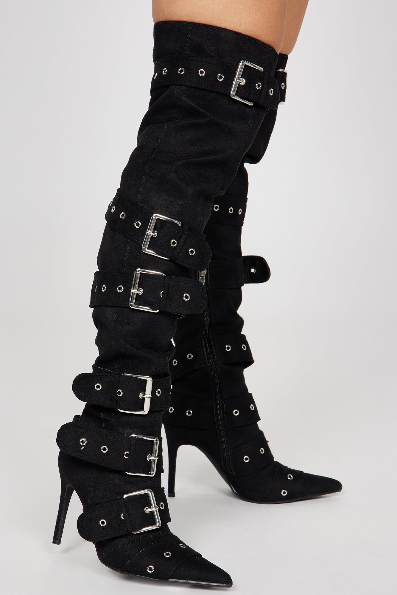 Command Attention Over The Knee Heeled Boots - Black sold by Fashion Nova product image thumbnail 3